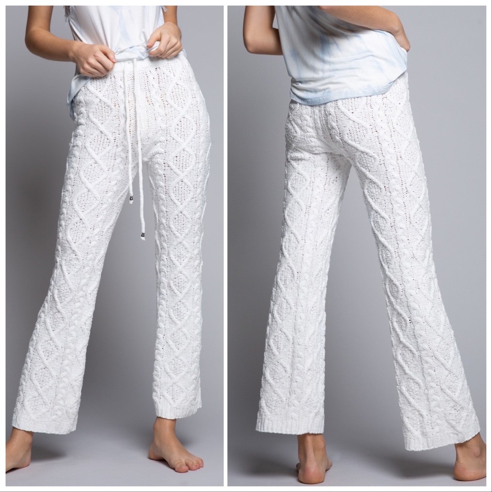 Luxury Chenille Cable Knit Lounge Pants - Picture 5 of 11